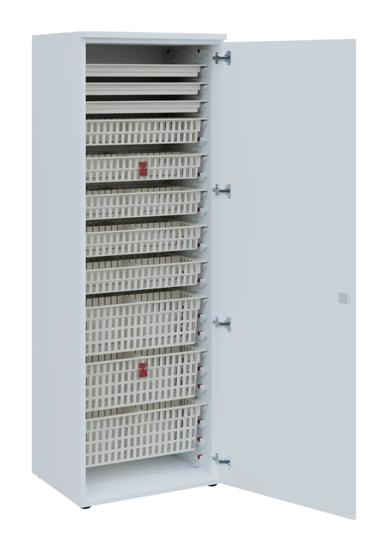 EUROMEDICA D - 66 ABS skříň léková boxová, 1-dveřová, pravá, 1950x660x535, korpus bílý, dvířka bílá